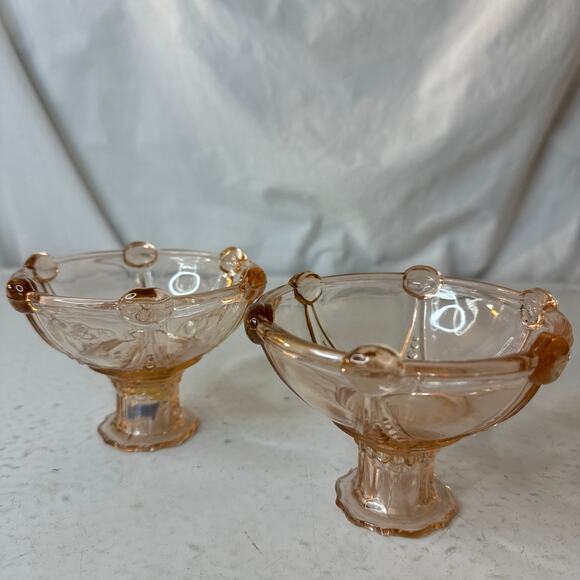 Anchor Hocking Oyster and Pearls Pin Candlesticks set of 2 - Picture 4 of 4